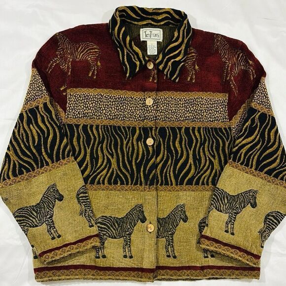 Vintage Zebra Button Down Collared Jacket - Picture 1 of 8